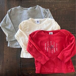 Lot of 3 Petit Bateau Tops - Size 12m